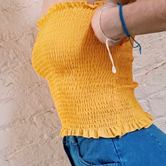 Yellow strapless tube top - Picture 2 of 2